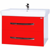 Тумба под раковину Bellezza Рокко 80 с 2 ящиками красный Н