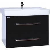 Тумба под раковину Bellezza Рокко 80 с 2 ящиками черная Н (ТИГОДА)