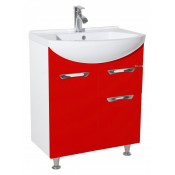 Тумба под раковину Bellezza Альфа 65 с 1 ящиком красная