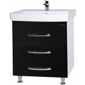 Тумба под раковину Bellezza Рокко 60 с 3 ящиками черная Н (ТИГОДА)