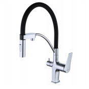 Смеситель для кухни Lemark Comfort LM3074C с подключением к фильтру хром/черный