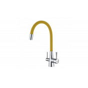 Смеситель для кухни Lemark Comfortс LM3075C-Yellow с подключением к фильтру хром/жёлтый