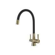 Смеситель для кухни Lemark Comfort LM3075B с подключением к фильтру бронза/чёрный