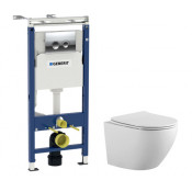 Комплект 5в1 (инсталляция+кнопка+крепеж+унитаз+крышка) SET Aquatek ЕВРОПА+Geberit (458.123.21.1+AQ1901-00) хром