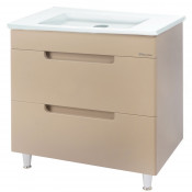 Тумба под раковину Bellezza Сириус 80 с 2 ящиками капучино (пленка ПВХ)