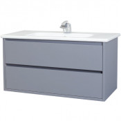 Тумба под раковину Bellezza Лоренцо 100 2 ящика серебро (ПВХ)