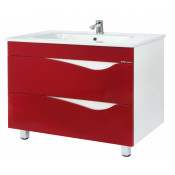 Тумба под раковину Bellezza Эйфория 105  с 2 ящиками красный (ОСКАР)