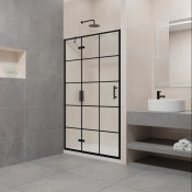 'Душевая дверь 90*195 RGW PA-07 B ''L'' Чёрный/Прозрачное(Принт)/6 мм (Easy) 41080709-84L'