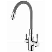 Смеситель для кухни Frap F4396 с подключением к фильтру хром/серый