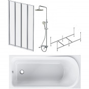 Ванна акриловая Am.Pm Like W80ASET-150AC 150х70 с каркасом, шторкой и душевой системой