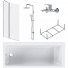 Ванна акриловая Am.Pm Gem W90ASET-170D3W5 170x70 с каркасом, шторкой и душевой системой со смесителем для ванны и душа