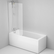 Ванна акриловая Am.Pm Gem W90ASET-170W90BS80CT 170х70 с каркасом и шторкой на борт ванны 