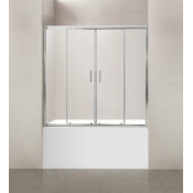 Шторка на ванну BelBagno Uno UNO-VF-2-150/145-M-Cr хром/матовое