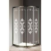 Душевой уголок Cezares Giubileo GIUBILEO-R-2-90-SCORREVOLE-CP-Br 90х90 бронза/прозрачное c матовым узором
