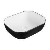 Раковина накладная Gid ceramic D1302h134 53309 белый/черный