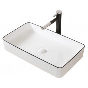 Раковина накладная Gid ceramic Nc9399 52225 белый/черный