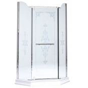 Душевой уголок Migliore Diadema Penta 24163 90x90 хром/прозрачное с узором