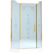 Душевой уголок Migliore Diadema Penta 24170 90x90 золото/матовое с узором