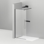 Душевая перегородка Cezares Liberta LIBERTA-L-1-105-C-NERO чёрный/прозрачное