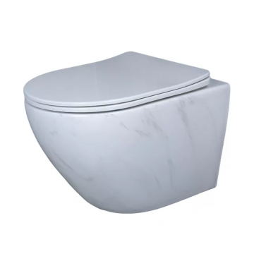 Подвесной унитаз Gid ceramic Ws2198 62228Y безободковый белый под камень