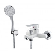 Смеситель для ванны Abber Weiss Insel AF8012W хром/белый