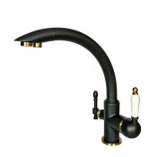 Смеситель для кухни Milacio Castellon Ceramic MC.513.ABR с подключением к фильтру антрацит/бронза