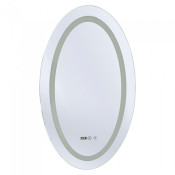 Зеркало Deto О-60 80x60 с подсветкой, с часами и подогревом