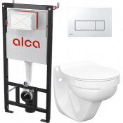 Комплект инсталляция с унитазом AlcaPlast AM101/1120RU  + клавиша M571 + унитаз Керамин Гранд 456732