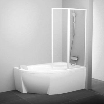 Шторка для ванны Ravak VSK2 Rosa 76P80100Z1 150 R белый/transparent