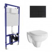 Подвесной унитаз с инсталляцией Berges Gamma 42426 с черной кнопкой L5