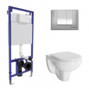 Подвесной унитаз с инсталляцией Berges Gamma 42427 с кнопкой хром S3