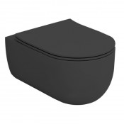 Подвесной унитаз Olympia Milady MIL120223 безободковый с сиденьем черный матовый