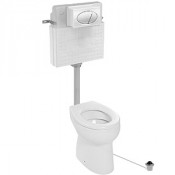 Унитаз педальный детский со встроенным бачком выпуск горизонтальный кнопка встроенная в пол