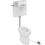 Унитаз педальный детский со встроенным бачком выпуск горизонтальный кнопка напольная нержавеющая