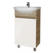 Тумба под раковину Grossman Поло 45 104501 дуб сонома светлый/белый глянцевый