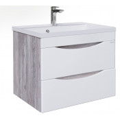 Тумба под раковину Grossman Талис 80 108014 бетон пайн/белый глянец