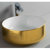 Раковина накладная Artceram Cognac COL001 01 69 белый/золото матовое