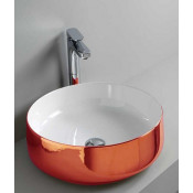 Раковина накладная Artceram Cognac COL001 01 85 белый/золото розовое