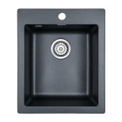 Мойка для кухни Paulmark Leer PM104249-BLM 41х49 черный металлик