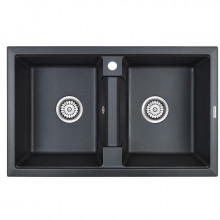 Мойка для кухни Paulmark Zwilling PM238150-BLM 81х50 черный металлик
