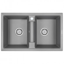 Мойка для кухни Paulmark Zwilling PM238150-GRM 81х50 серый металлик