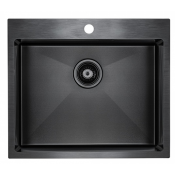 Мойка для кухни Paulmark Isar PM805951-GM 59х51 вороненая сталь