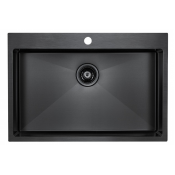 Мойка для кухни Paulmark Saar PM807551-GM 75х51 вороненая сталь