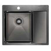 Мойка для кухни Paulmark Flank PM225951-GML 59х51 вороненая сталь