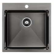 Мойка для кухни Paulmark Kroner PM215151-GM 51х51 вороненая сталь