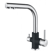 Смеситель для кухни Paulmark Essen Es213011-BLCR черный/хром