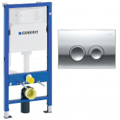 Инсталляция GEBERIT 458.124.21.5 SET GEBERIT Delta25 с бачком Delta 12 см, крепёж 111.170.00.1+ Клавиша Delta25 Хром 115.125.21.5)