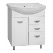 Тумба с раковиной Misty Дрея СО000000134 65 с бельевой корзиной белый