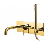 Смеситель для ванны Paffoni Light LIG001HGSP медовое золото брашированное