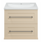 Тумба под раковину Misty Марта 60 П-Мрт09060-031П2Я подвесная с 2 ящиками бежевая
